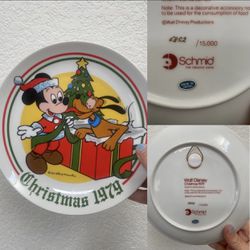 Vintage Walt Disney Plate / Christmas 1979 / Schmid