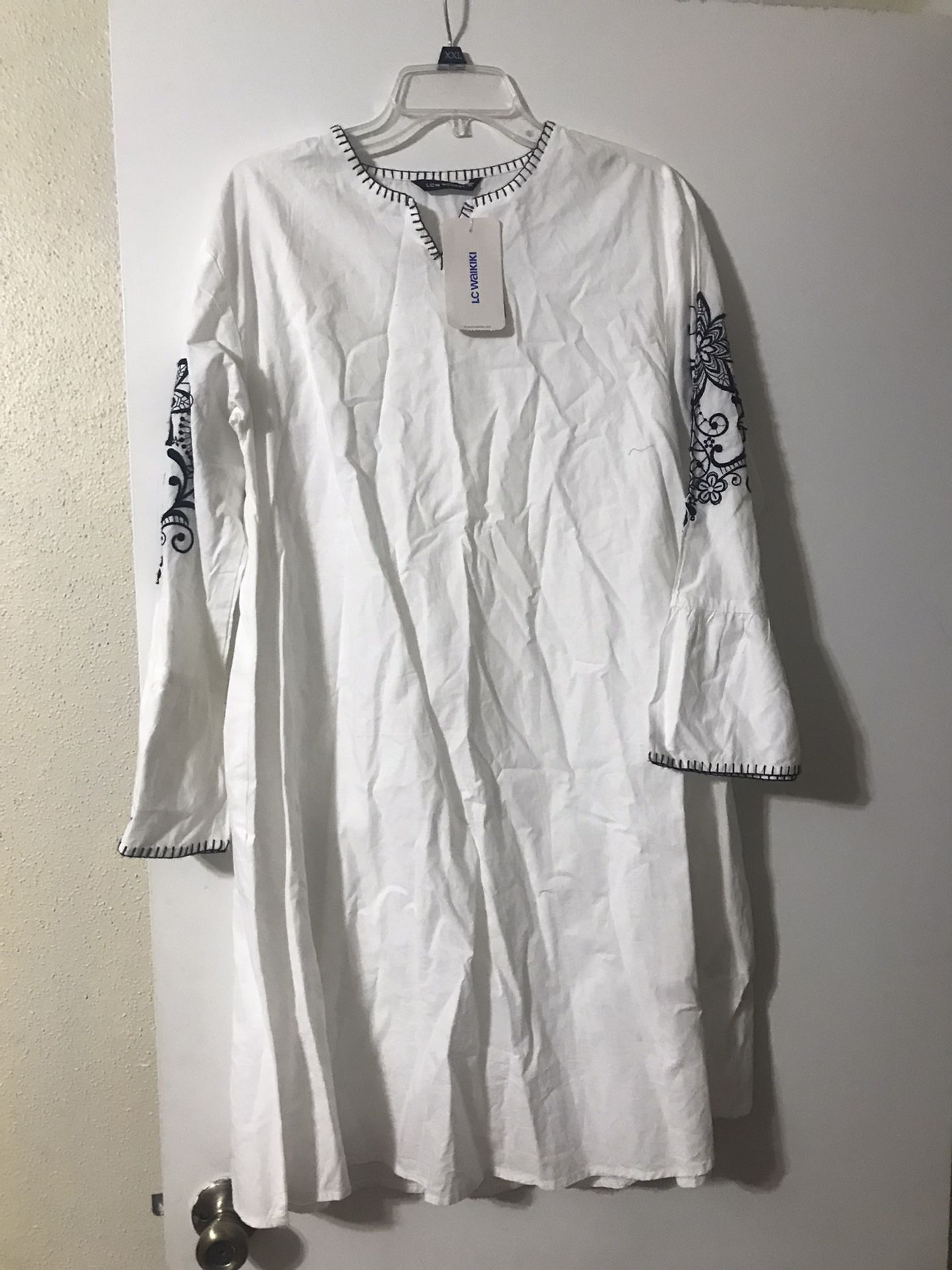 New Woman White Dress Fits L and XL