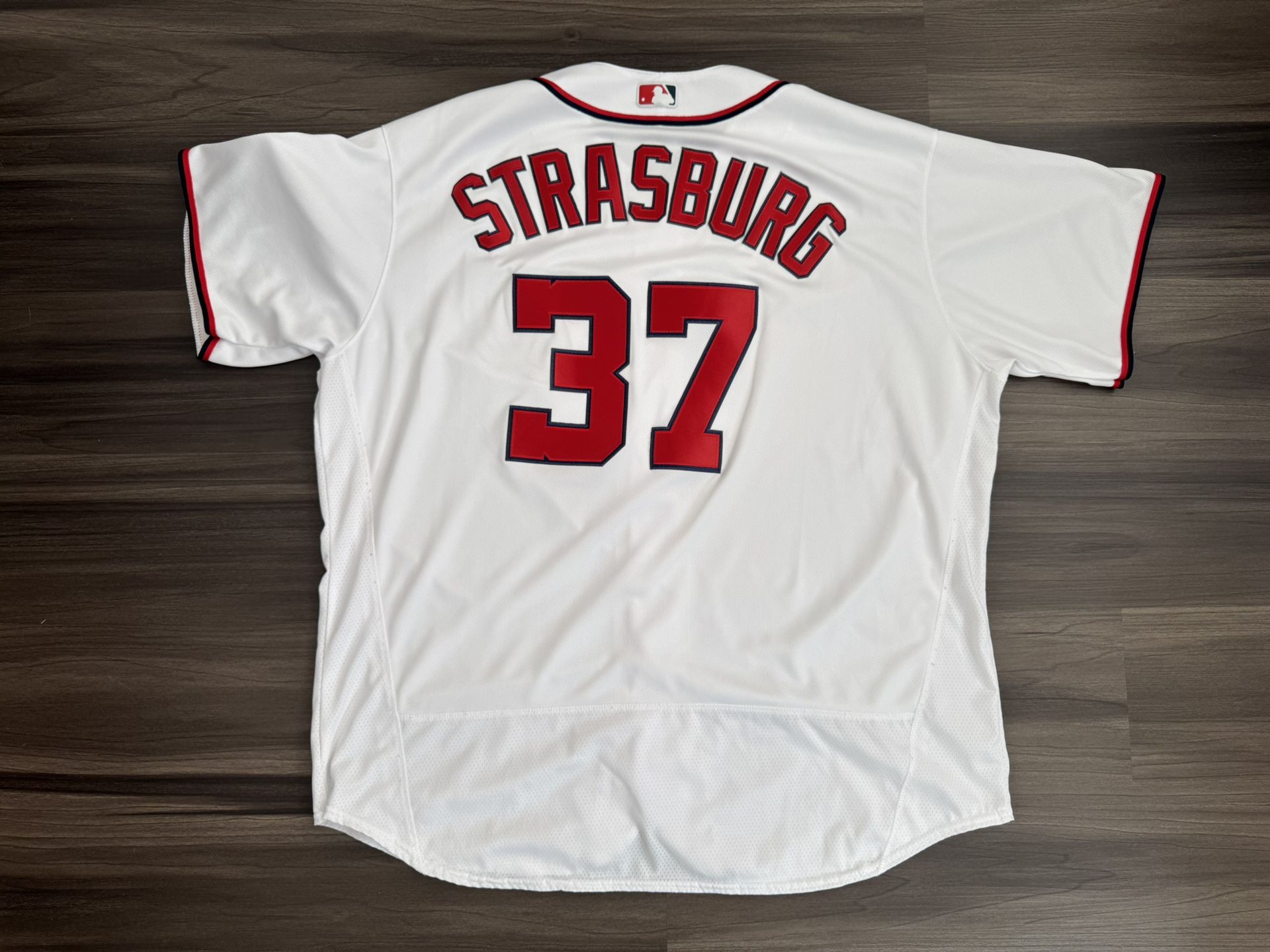Majestic Stephen Strasburg Washington Nationals 37 MLB Stitched Flex Base Jersey Sz 60 3XL