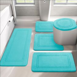Set 5 pieces Bath Mat Teal