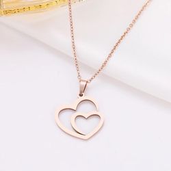 Charm Necklace Rose Gold Non Tarnish Stainless Jewelry Gift