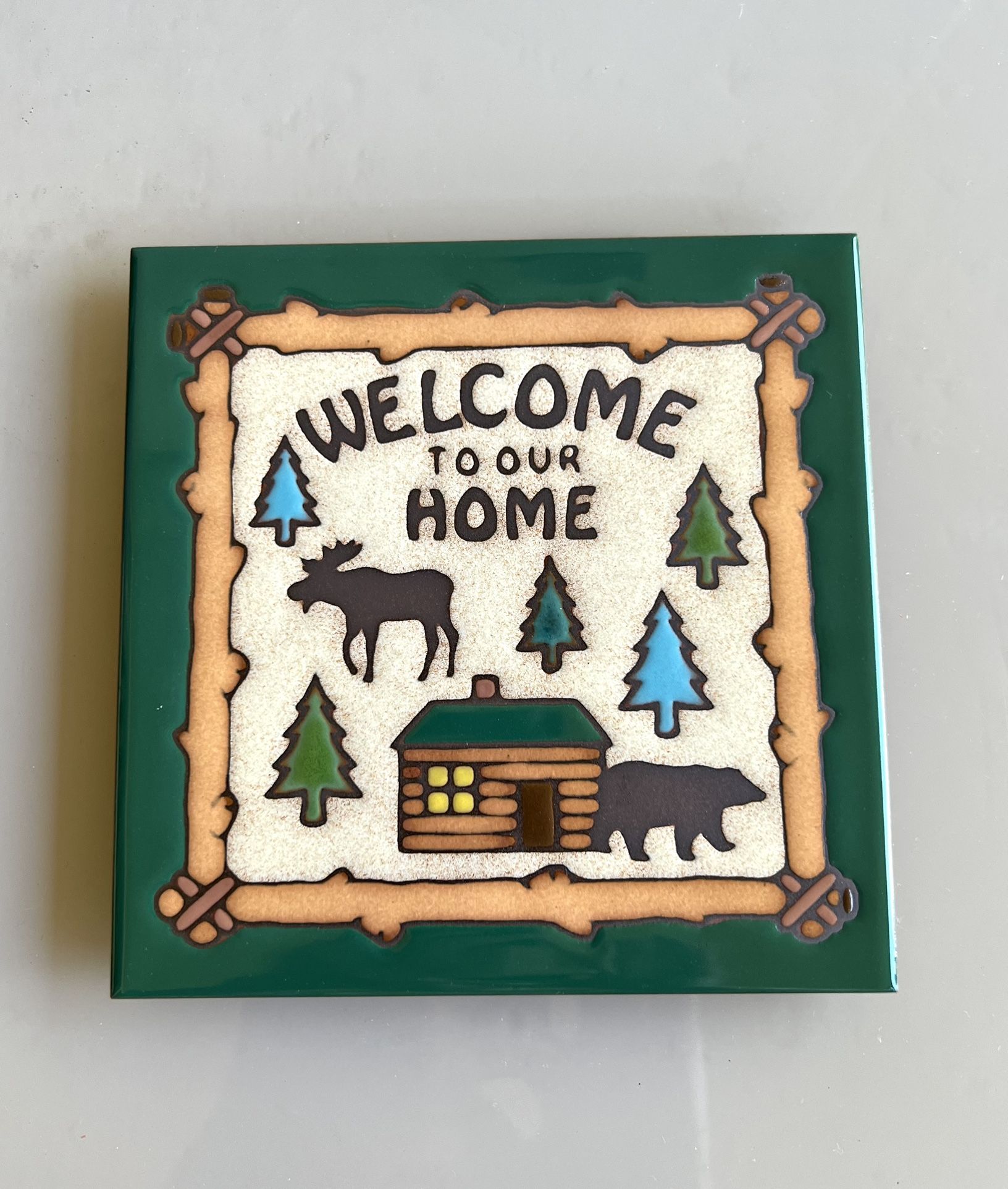 Ceramic Tile Trivet -  Welcome To Our Home - 6”x 6”