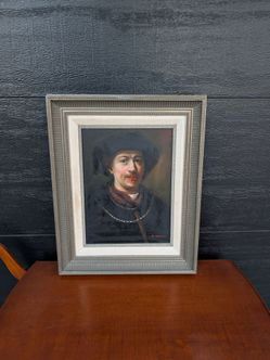 Reproduction of Rembrandt van Rijn's Painting "Self-portrait Wearing a Hat and Two Chains"