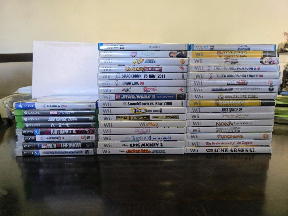 Wii, Xbox 360,Ps4,Ps3 Game Lot