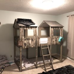 Dunco Twin Tower Cabin Bunk Bed