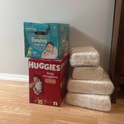 Little Over 400 Newborn Diapers 