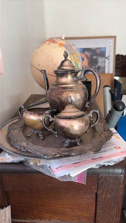 W Rogers sterling plated set