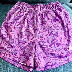 Erika L Girls Cool Graffiti Purple Shorts