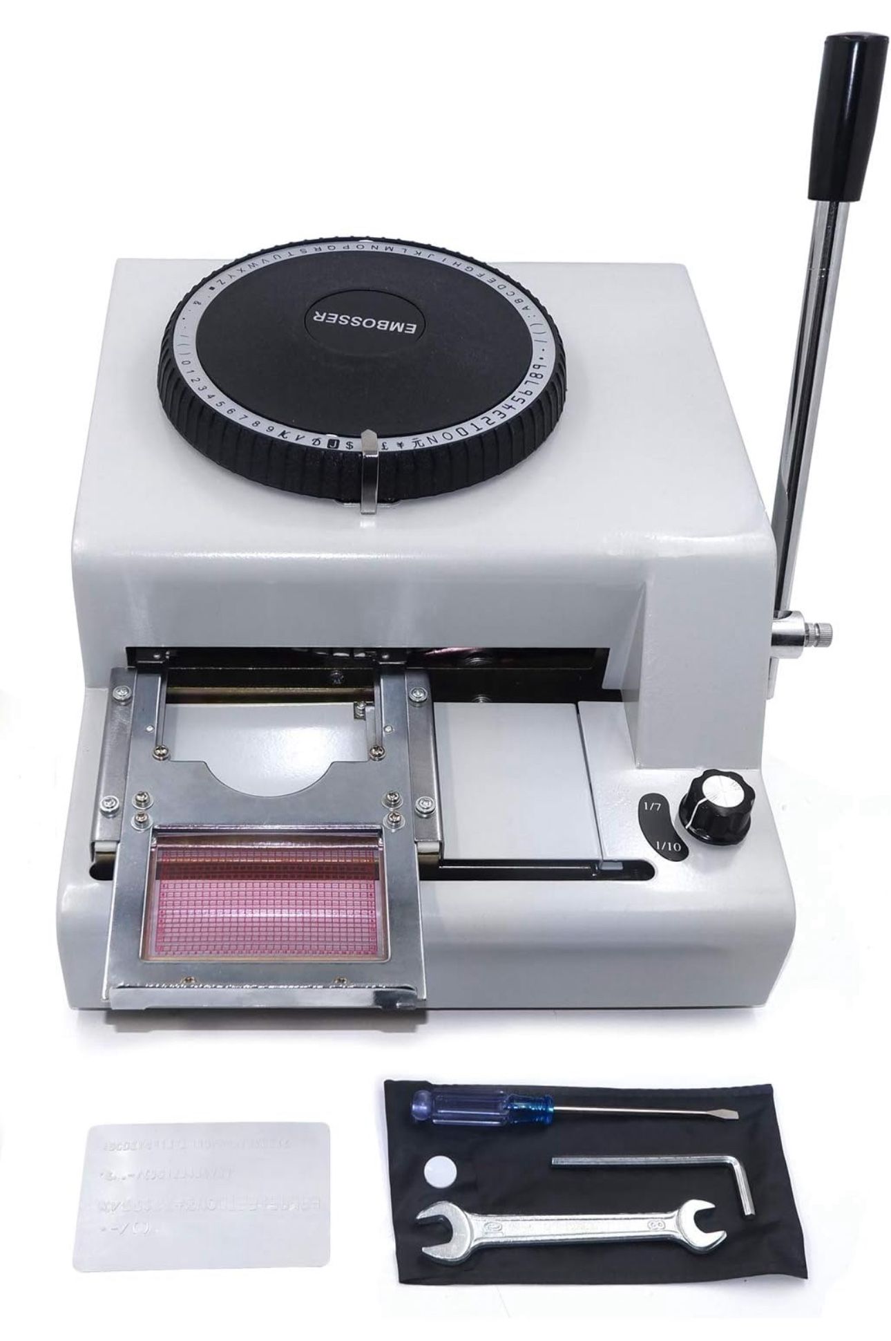 72 Character Manual Stamping Machine Card Embosser Printer Code ID PVC Credit