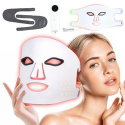LED Light Theratment Mask, Infrared Remedies for Stiffness Relief, Dual Modes for Acne Solution and Skin Care, 4 Color Lights Settings