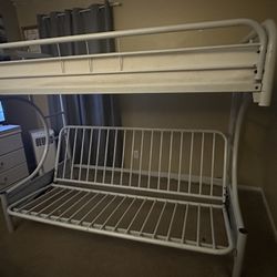 White Metal Futon Bunk Bed