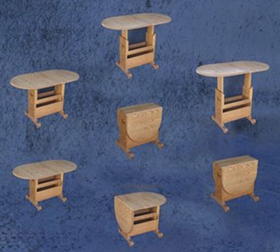 Versatile, solid hardwood, End, Coffee, Dining, Drop-leaf table, magazine rack