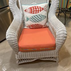 Large Wicker Chair White