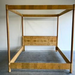 vintage Henredon scene two queen size canopy bed frame with mirrors 