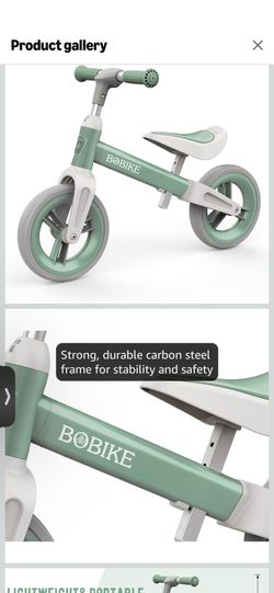 Bobike Toddler Balance Bike for 1 to 4 Year Old Girls Boys