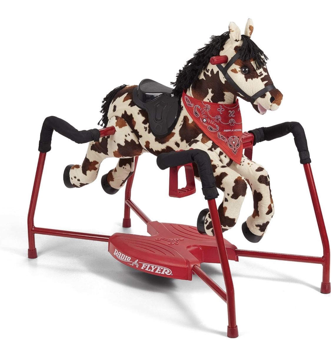 Radio Flyer Freckles painted horse plush interactive rocking riding great condition