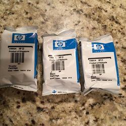 3 Pack Color And Black Ink HP 21 And 22