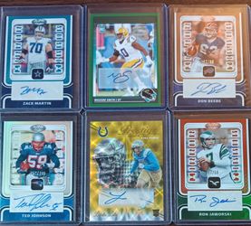 NFL Autographed Rookies, Memorabilia Rookies, Memorabilia And Numbered Cards.