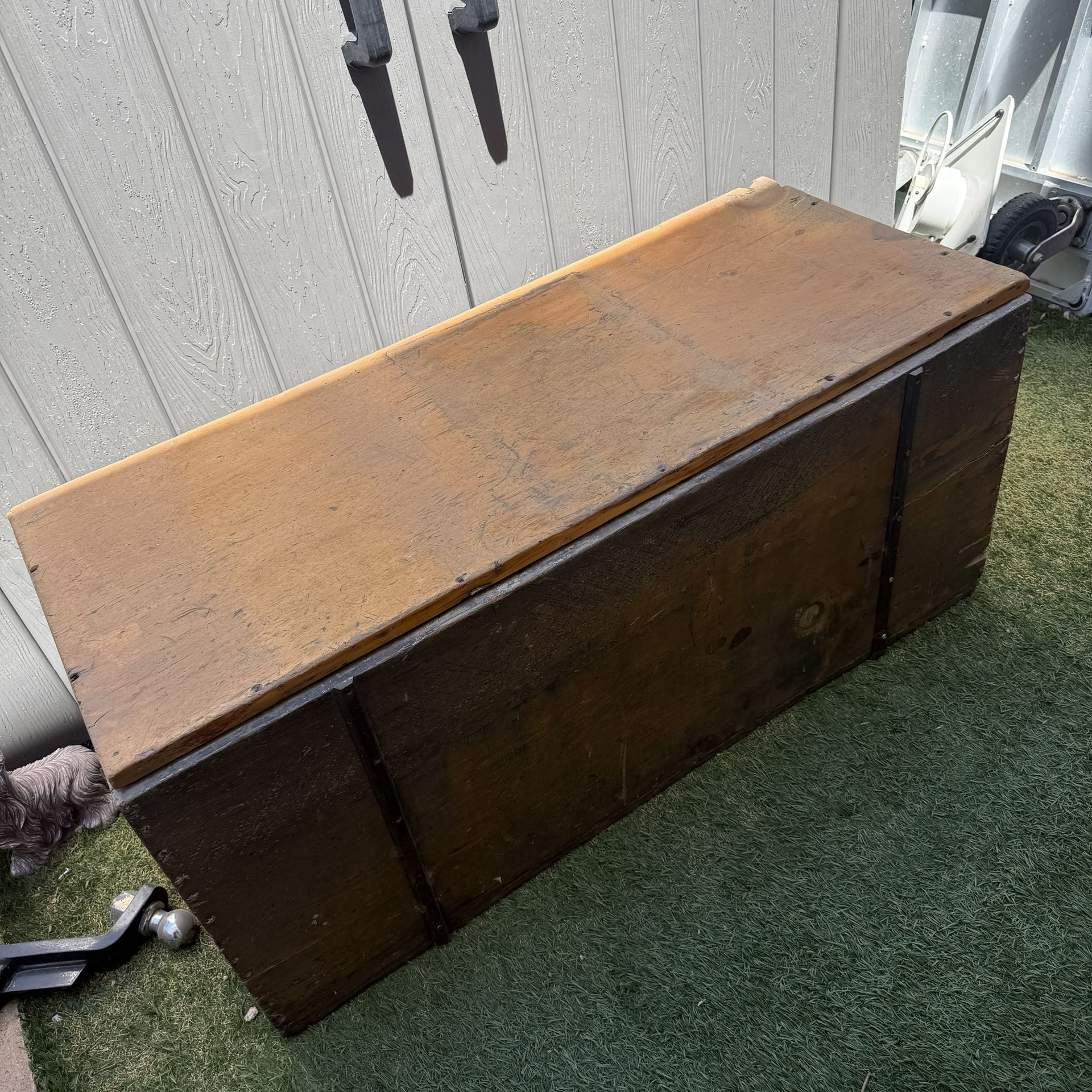 Antique Wood Trunk Box Storage