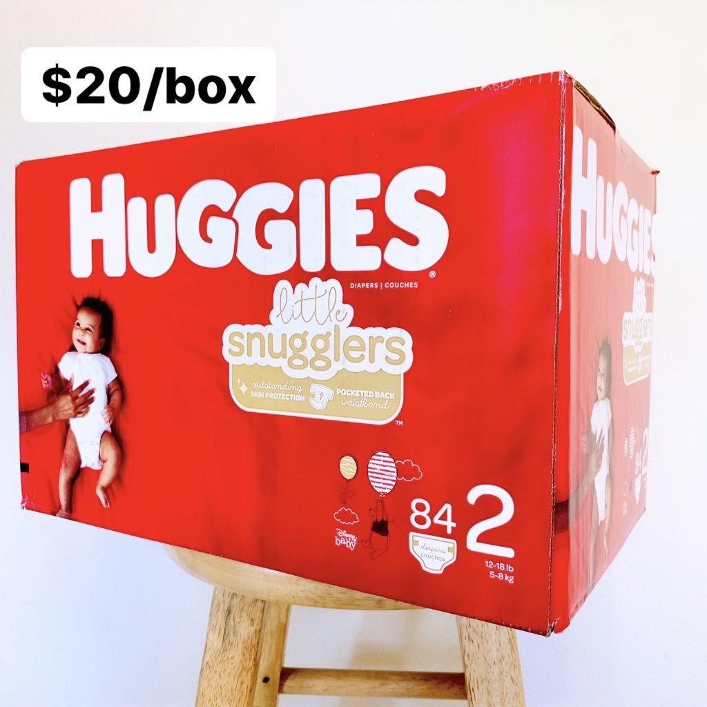 Size 2 (12-18 Lbs) Huggies Little Snugglers (84 Baby Diapers)