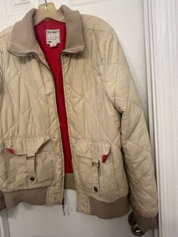 OLD NAVY QUILTED BOMBER JACKET XL - BEIGE/KHAKI