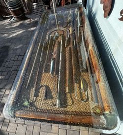 Custom Tiki/Nautical Table/Storage Cart
