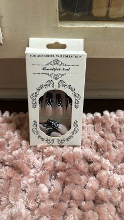 Black Flame Long Coffin Nails 