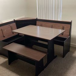 Black/Pecan Breakfast Nook With ($75) Cushions Included, for free
