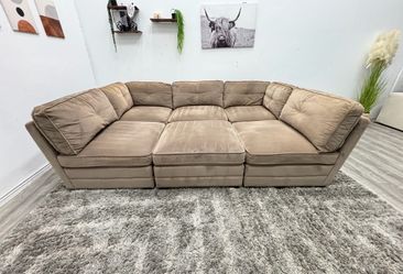 Tan Modular Sectional Couch - Free Delivery