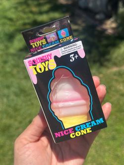 Ice Cream Cone Squishy~~Slow Rise Sensory Fidget Toy Pink~~