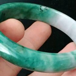 Untreated Burmese Jadeite Jade TypeA Bangle. 63mm Dia.