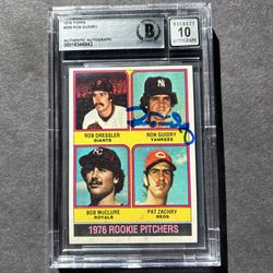 Vintage 1976 Ron Guidry Rookie Card signed. Beckett Authenticated "10" Autograph. Negotiable 