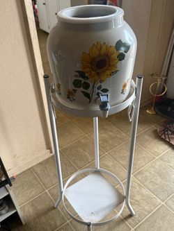 Ceramic Water Dispenser Crock with Stand
