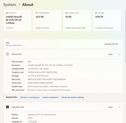 Dell Precision T5820 Workstation – Xeon W-2135 / RTX 3080 / 32GB ECC / 500GB NVMe + 4TB HDD