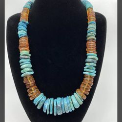 JAY KING  Mine Finds Turquoise and Amber Necklace 