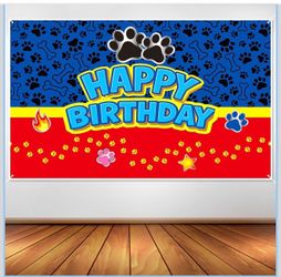 Dog Paw Birthday Backdrop