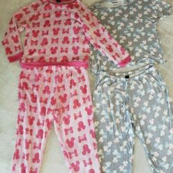 Women's Disney Pajama Sets, Size XL! 1 Pink Mickey/Minnie Fleece Plush Sleepwear Top & Bottoms Plus 1 Grey With Pink & Blue Minnie Top & Bottoms! Pric