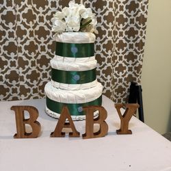 Baby Diaper  Tower And Wood Letters 