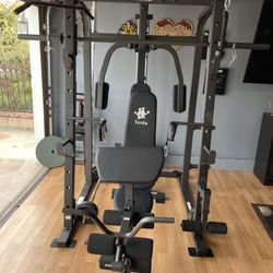 Vesta Fitness Smith Machine 1001 w/Bench Attachment | 230lb Bumpers Olympic Weights | 7ft Olympic Bar | Fitness | Gym Equipment | FREE DELIVERY 🚚 