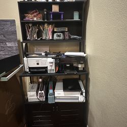 Kitchen Cabinet Microwave Stand Bakers Rack Computer Hutch