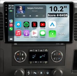 Android 13 Car Radio Stereo for Chevy Silverado 2007-2013 GMC Sierra Yukon, 8Core 4+64GB Head Unit 10.2" Plug and Play, Support CarPlay & Android Auto