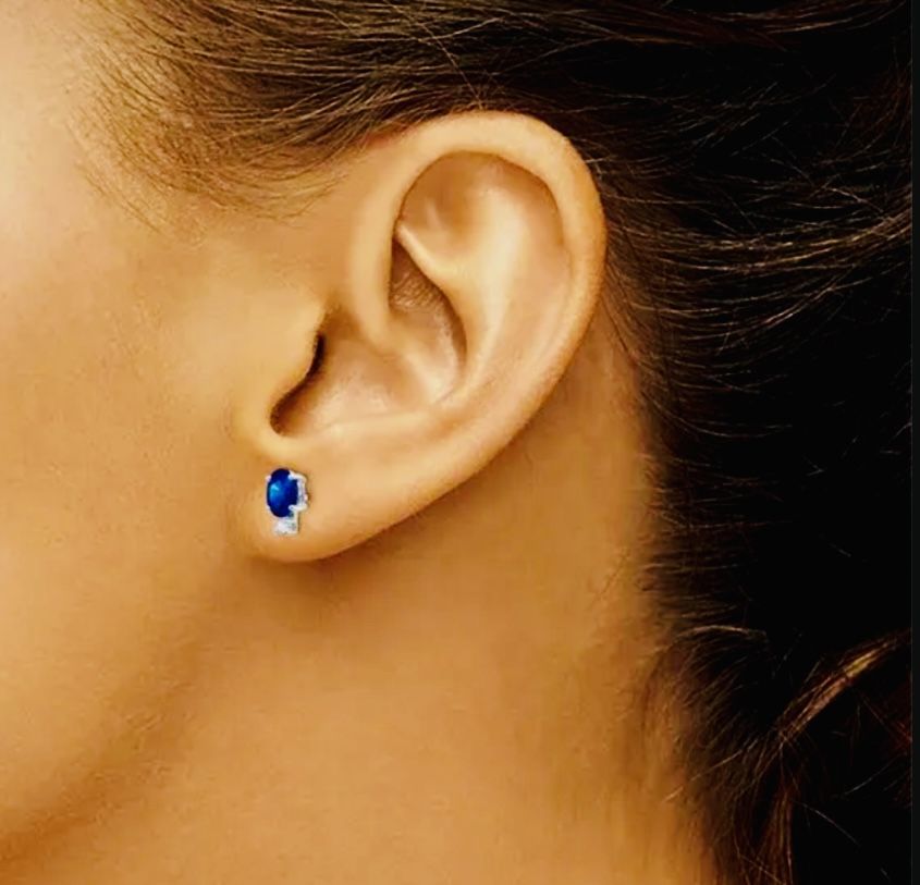 Wedding Benjamin Bridge Sapphire Diamond Earrings