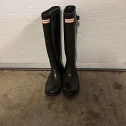 Hunter Long rain Boots Green US6.5