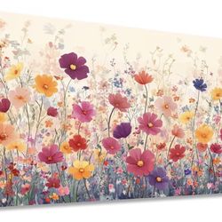 LKY ART Wall Art Canvas Floral Wall Decor for Living Room Colorful Wildflower Picture Garden Print Nature Floral Decorative Painting Office Bedroom Po