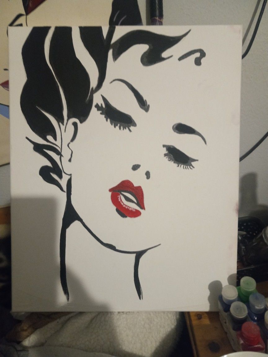 Vintage Acryllic Art Painting On Canvas