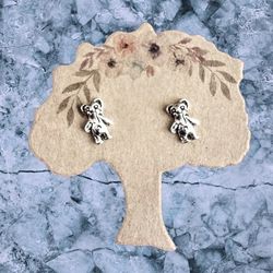 925 Sterling Silver Teddy Bear Earrings 