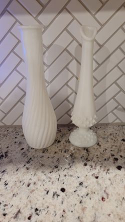 Vintage Milk Glass Vases