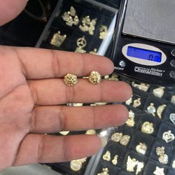 10K nugget earrings