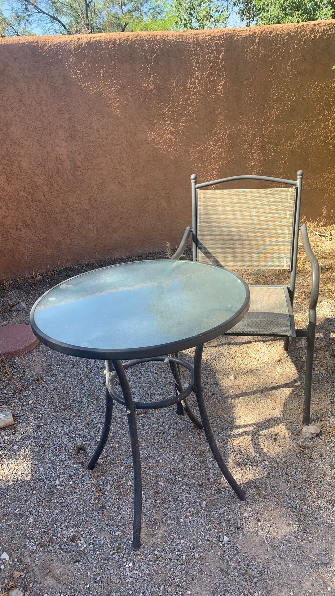 Cute outdoor table with one chair. Need gone ASAP