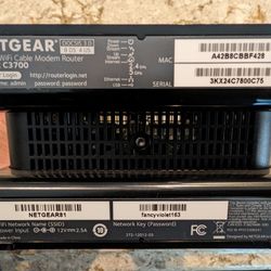 NETGEAR C3700 Wi-Fi Cable Modem/Router Device W/ Power Cord